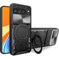 thumbnail image 1 of KOMI for Google Pixel 9 Pro XL Case with Metal Ring Stand & Slide Camera Cover for Pixel 9 Pro XL Phone Case Magnetic Military Grade Shockproof Heavy Duty Rugged Protective Cover (Black), 1 of 5