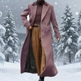 thumbnail image 2 of Man's Wool Blend Trench Coat Double Breasted Full Length Casual Notch Lapel Long Jacket Winter Peacoat (XL, Purple), 2 of 6
