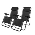 thumbnail image 2 of Geniqua 2X Zero Gravity Chairs Folding Recliner Yard Outdoor Beach Patio Lounge [Black], 2 of 8