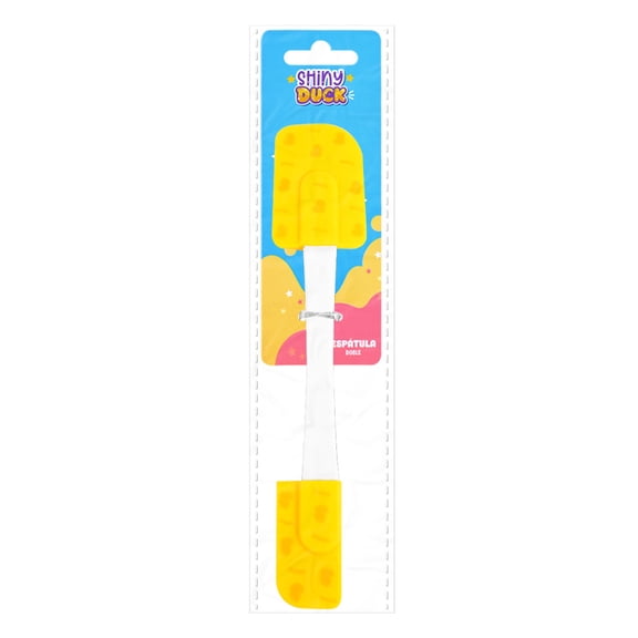 Espátula Doble Prichos Shiny Duck Color Amarillo de Plástico y Silicón 1 Pieza