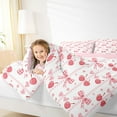 thumbnail image 4 of Manfei Fashion Buffalo Bow-tie Bedding Comforter Set for Kid, Pink Stripes Lines Twin Comforter Sets, Cartoon Cherry Reversible Bedding Set, Microfiber Bedroom Decor, 2 Pieces, 4 of 8