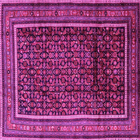 Ahgly Company Indoor Square Persian Pink Traditional Area Rugs, 5' Square
