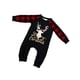thumbnail image 5 of Conjunto de pijamas familiares navideños para estar en casa, cuello redondo, cuadros rojos y negros, estampado de ciervos y manga larga, 5 of 5