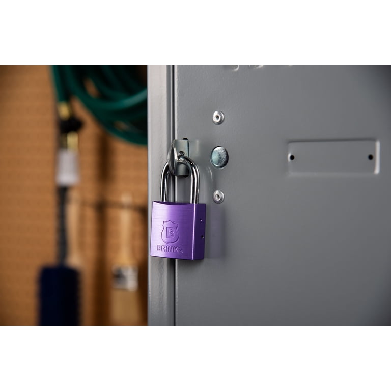 Brinks 38mm Purple Anodized Aluminum Solid Body Padlock with 1in
