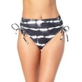thumbnail image 3 of CALIFORNIA WAVES Women's Black Acid Wash Side Tie High Waisted Swimsuit Bottom XL, 3 of 5