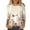 Beige, variant on TSADFHJI Womens Tops Trendy 2024 Plus Size Women Casual Round Neck Three Quarter Sleeve Colorful and Flower Printed T Shirt Casual Top Xl White