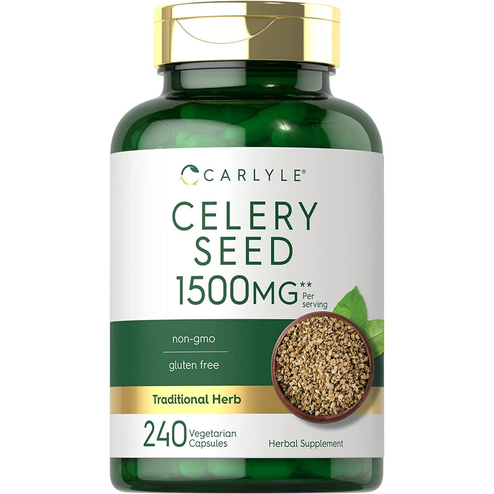 Celery Seed Extract Capsules 1500mg 240 Count NonGMO and Gluten