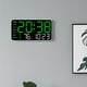 thumbnail image 5 of Reloj de pared digital, LED, gran pantalla, reloj despertador, calendario digital, adecuado para sala de estar, dormitorio, oficina, tienda, reloj electrónico sin marco - Verde, 5 of 6