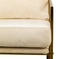 thumbnail image 5 of Metal and Beige Velvet Lounge Chair Vintage Style Living Room, 5 of 6