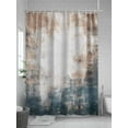 thumbnail image 5 of Retro Paint Effect Shower Curtain, Blue Yellow Vintage Texture Waterproof Shower Curtain Set with 12 Hooks Lightweight Washable Fabric Shower Curtains for Bathroom 72x84 Inches, 5 of 6