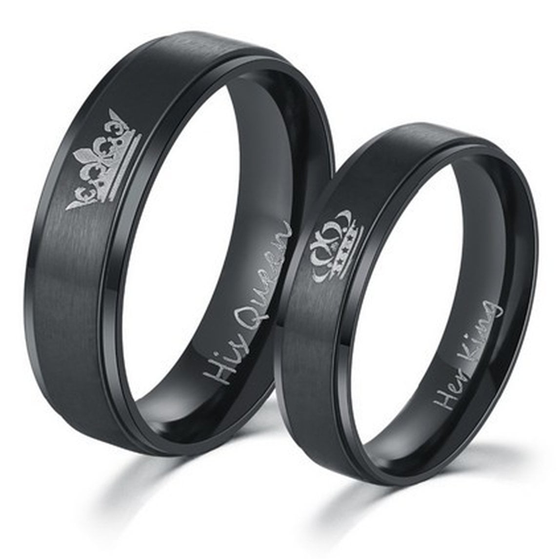 King and Queen Rings, His & Hers Stainless Steel Rings, Anniversary Rings-SSR556  | eBay