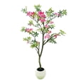 thumbnail image 4 of Arbre de Fleurs Kapok Artificielles Réalistes en Pot – Fleurs Roses Luxuriantes et Feuilles Vertes Riches – Grande Plante en Pot Factice pour Décoration Intérieure/extérieure de la Maison, du Bureau, d'Une Fête Ou d'Un Mariage – Entretien Facile – 150 cm (5 Pieds), 4 of 8