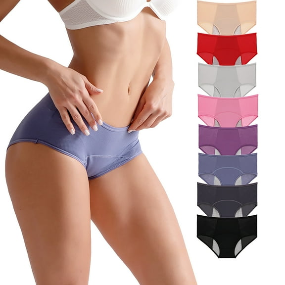 Zpanxa Panties for Women, Women's Leak Proof Underwear High Waist Thickened Lining Panties Comfortable Anti-Side Leakage Briefs