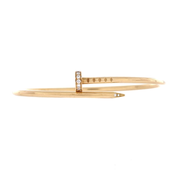 Pre-Owned Juste un Clou Bracelet 18K Yellow Gold with Diamonds Small By Rebag