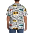 thumbnail image 5 of Sigee Hello Print Men's Shirts Casual Button Down Short Sleeve Summer Beach Shirt Hawaiian Vacation Shirts Tee Shirt-X-Large, 5 of 7