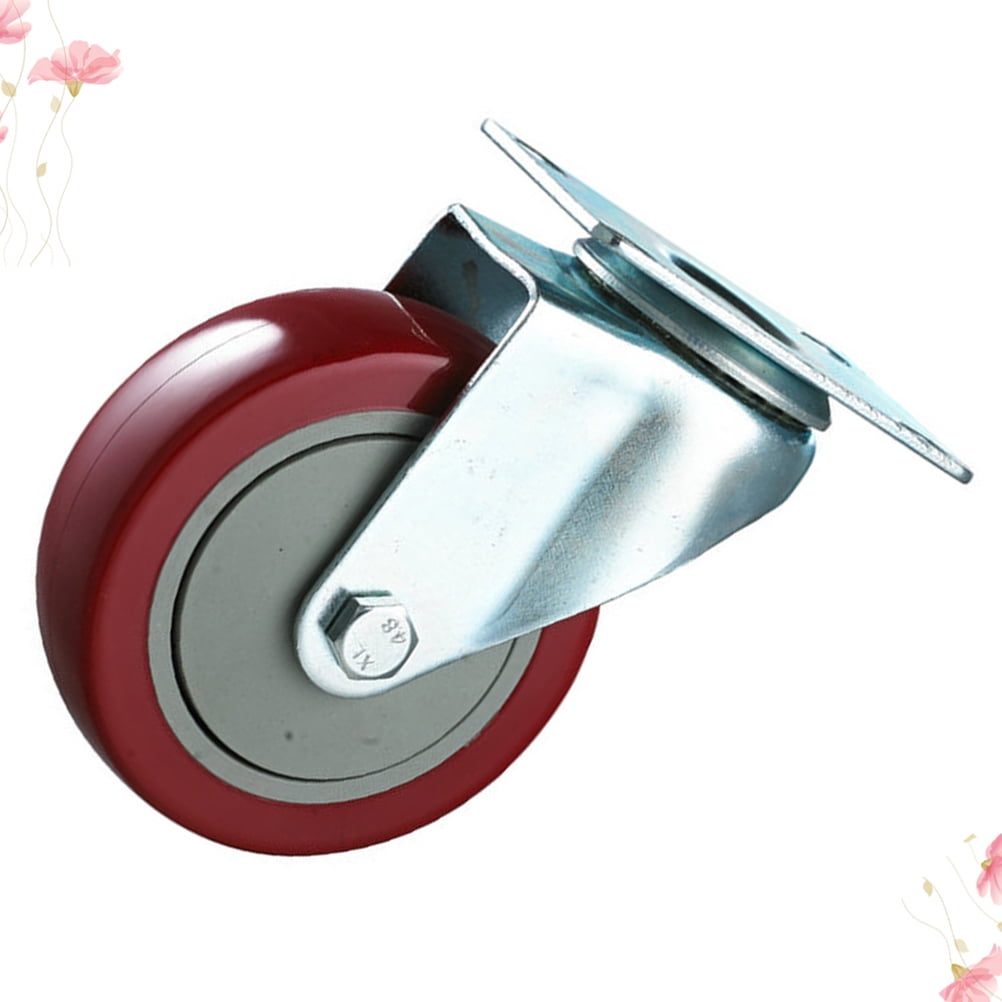 Toyandona Red Tpr Swivel Caster Wheels 360 Degree Silent Heavy Duty for Furniture 2Pcs