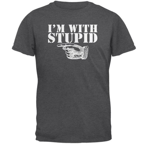 Old Glory Mens I'm With Stupid Right Funny Short Sleeve Graphic T Shirt