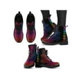 thumbnail image 3 of UKAP Women Leather Boot Floral Short Bootie Lace Up Ankle Boots Work Booties Waterproof Sunflower 7.5, 3 of 3