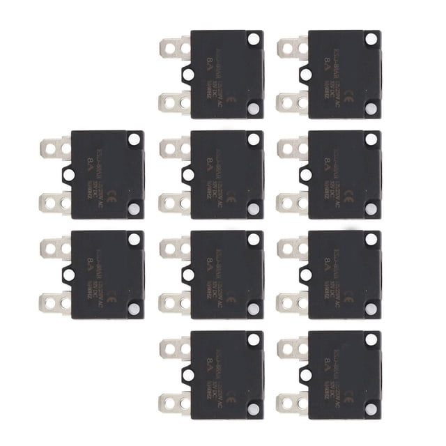 Auto Reset Overload Protector, AC125 250V Children Ride On Car Circuit Breaker 10Pcs Protective ABS For Motor 6A,8A,10A,13A,15A