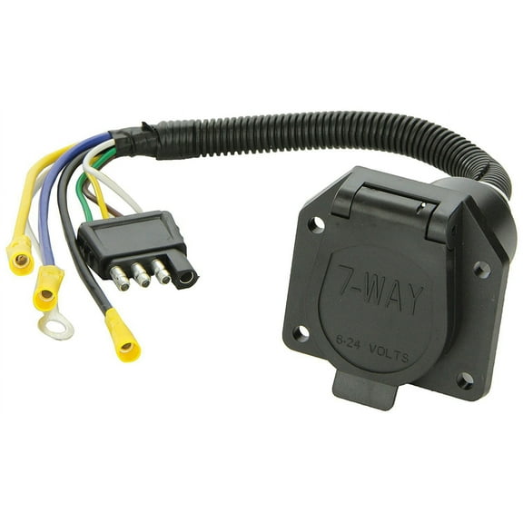 For The White Night 4149 Trailer Wiring Plug 4 Way Flat To 6 or 7 Way Round Adapter