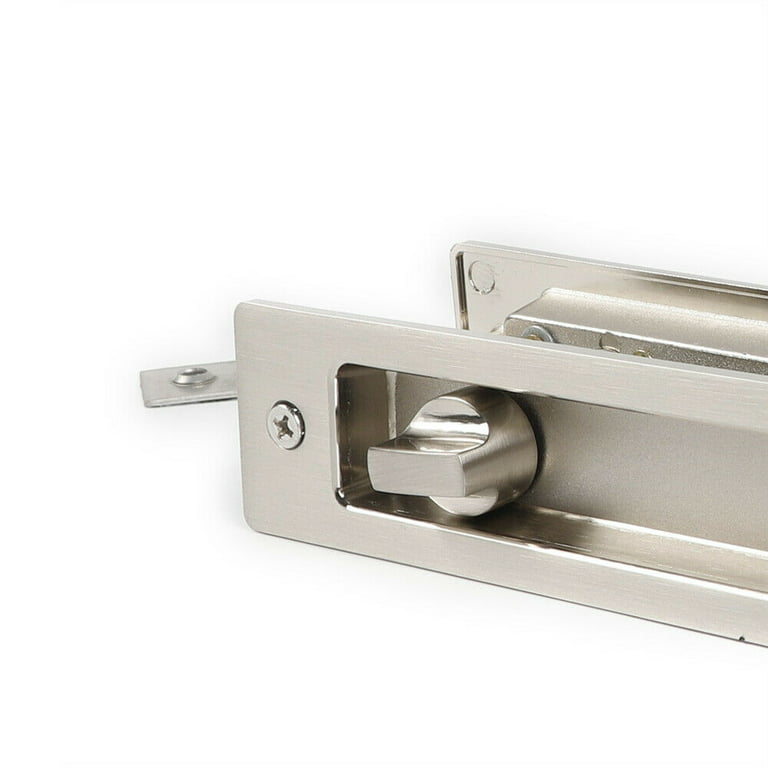 Rectangular Sliding Pocket Door Bathroom Privacy Lock Pull Handles Kit  Hardware 