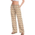 thumbnail image 2 of Women Cotton Linen Summer Palazzo Pants Drawstring Waist Wide Leg Lightweight Beach Trousers with Pockets, 2 of 10