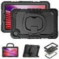 thumbnail image 5 of Decase Shockproof Case for Lenovo Tab One 8.7" / K9 2025,3 in 1 Heavy Duty Kids Silicone Cover Bulit in Screen Protector,Full-Body Tablet Case with Rotating Handle Stand,Black, 5 of 9