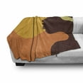 thumbnail image 3 of African Soft Flannel Fleece Throw Blanket, Teenage Girl Face Profile Abstract Sunset Calm Evening, Cozy Plush for Indoor and Outdoor Use, 50" x 60", Orange Salmon Dark Brown, by Ambesonne, 3 of 6