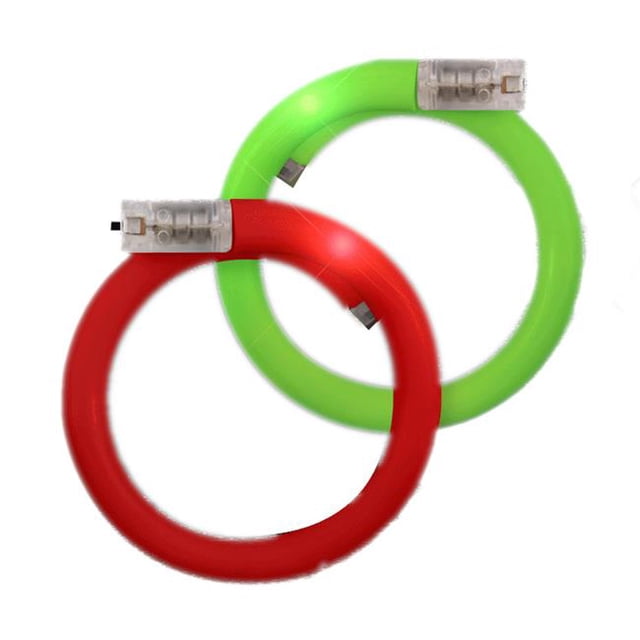 Blinkee RWBPTB-MAS Bracelets Tube Lumineux de Noël de Couleur Assortie, Rouge & Vert - Lot de 12
