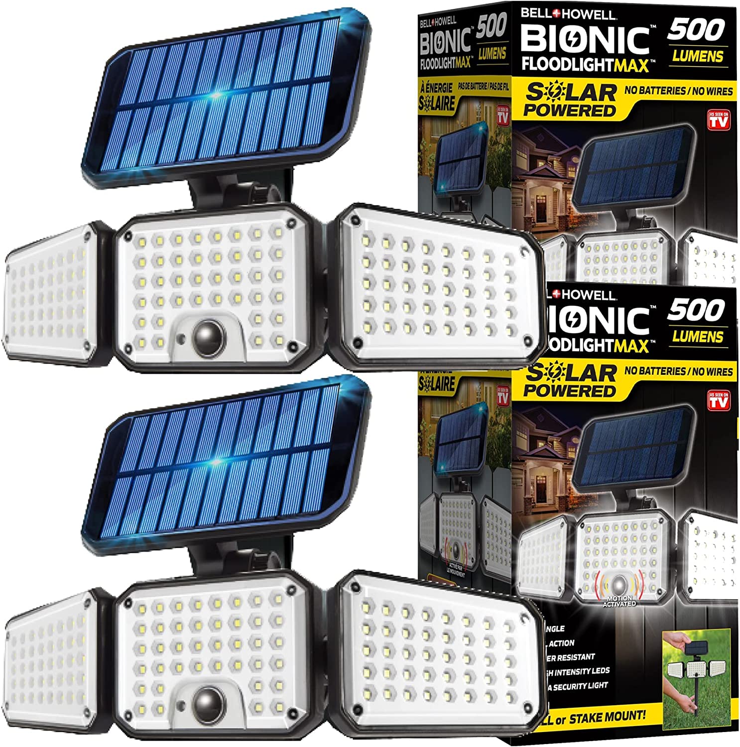 Wireless Solar Lights Bionic Flood Light 2-Pack Solar Lights - 500 ...