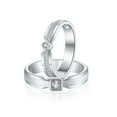 thumbnail image 5 of APIPEE 2pcs His and Hers Wedding Ring Sets Couples Engagement Rings Women and Men 925 Sterling Silver AAA Cubic Zirconia Proposal Rings for Men and Women, Engravable, 5 of 8
