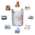 thumbnail image 6 of Haiem Vintage Rose Leather Dirty Clothes Laundry Basket,Sturdy & Waterproof,Collapsible Round Design For Efficient Space Management,Multi-Purpose Storage Basket, 6 of 8