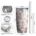 thumbnail image 6 of 20oz Tumbler with Lid and Straw Stainless Pink Cherry Blossom Steel Vacuum Insulated Water Coffee Tumbler Cup, Double Wall Vacuum Insulated Travel Mug Reusable Tumblers for Ice Drinks, Hot Beverage, 6 of 7