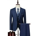 thumbnail image 1 of Ensemble 3 Pcs Ajusté pour Homme, Veste Unie à un Bouton, Gilet et Pantalon, 1 of 5
