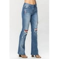 thumbnail image 2 of Judy Blue Mid Rise Plaid Patch Detail Bootcut Jeans, 2 of 5