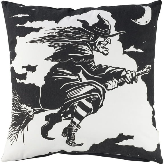 Primitives By Kathy Flying Witch Zipper Pillow 20in x 20 in