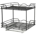 thumbnail image 6 of 2 Tier Pull Out Cabinet Shelves 17" W x 21" D, Slide Out Cabinet Shelves, Heavy Duty Pull Out Drawer for Cabinet, Black, 6 of 7
