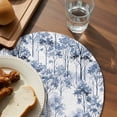 thumbnail image 3 of Watercolor Forest Blue Round 13 Inch Placemats Set of 8, Abstract Art Modern Trees HeatResistant Non Slip Place Mats for Dining Table, Wipeable Braided Kitchen Table Mats for Housewarming, 3 of 9