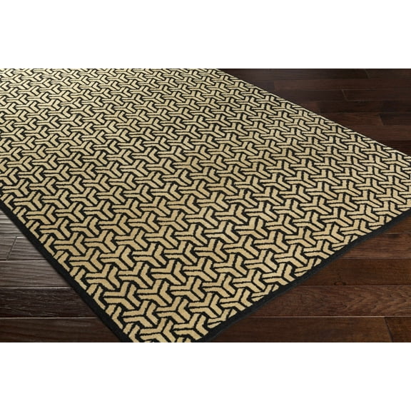 Hauteloom Niangua Living Room, Bedroom Area Rug - Contemporary - Black, Mustard - 6' x 9'