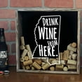 thumbnail image 2 of TORCHED Mississippi Drink Wine Cork Shadow Box 14"x14"x5" | Wall Mount Decor Art | Gray, 2 of 8
