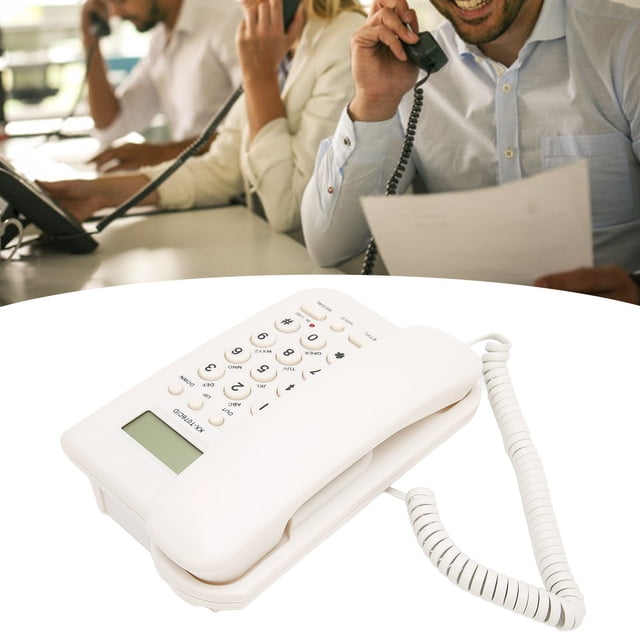 Desk Phone, Corded Telephone Caller ID For Home For Hotel For Bank Black,White