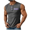 thumbnail image 2 of Antinious Men Stripe Sleeveless Crewneck Summer Button Pocket Tank Tops, 2 of 5