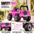 thumbnail image 6 of 12V Licensed Ford Bronco Raptor Powered Ride on Toy Cars, Kids Electric Car for Toddlers with Music, LED Lights, Horn, Ages 2+, Pink, 6 of 10