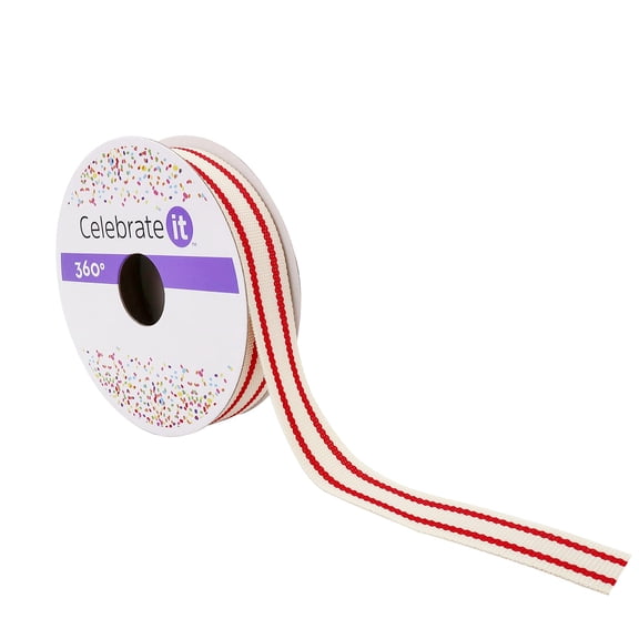 12 Pack: 5/8" x 5yd. Ticking Striped Grosgrain Ribbon by Celebrate It