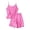 Hot Pink, variant on Girls Clothes Summer 2 Piece Outfit Set Pink Sleeveless Camisole Top and Shorts Kids Fashion Clothing Sets 13-14 Years