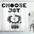thumbnail image 1 of Ambesonne Lion Shower Curtain, King of the Jungle Words, 69"Wx84"L, Black Grey and White, 1 of 3