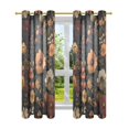 thumbnail image 7 of Yayeee Window Curtains Light Filtering 63"x42" Grommet Panel Pair Home Living Room Decor, Dark Floral Pattern, 7 of 7