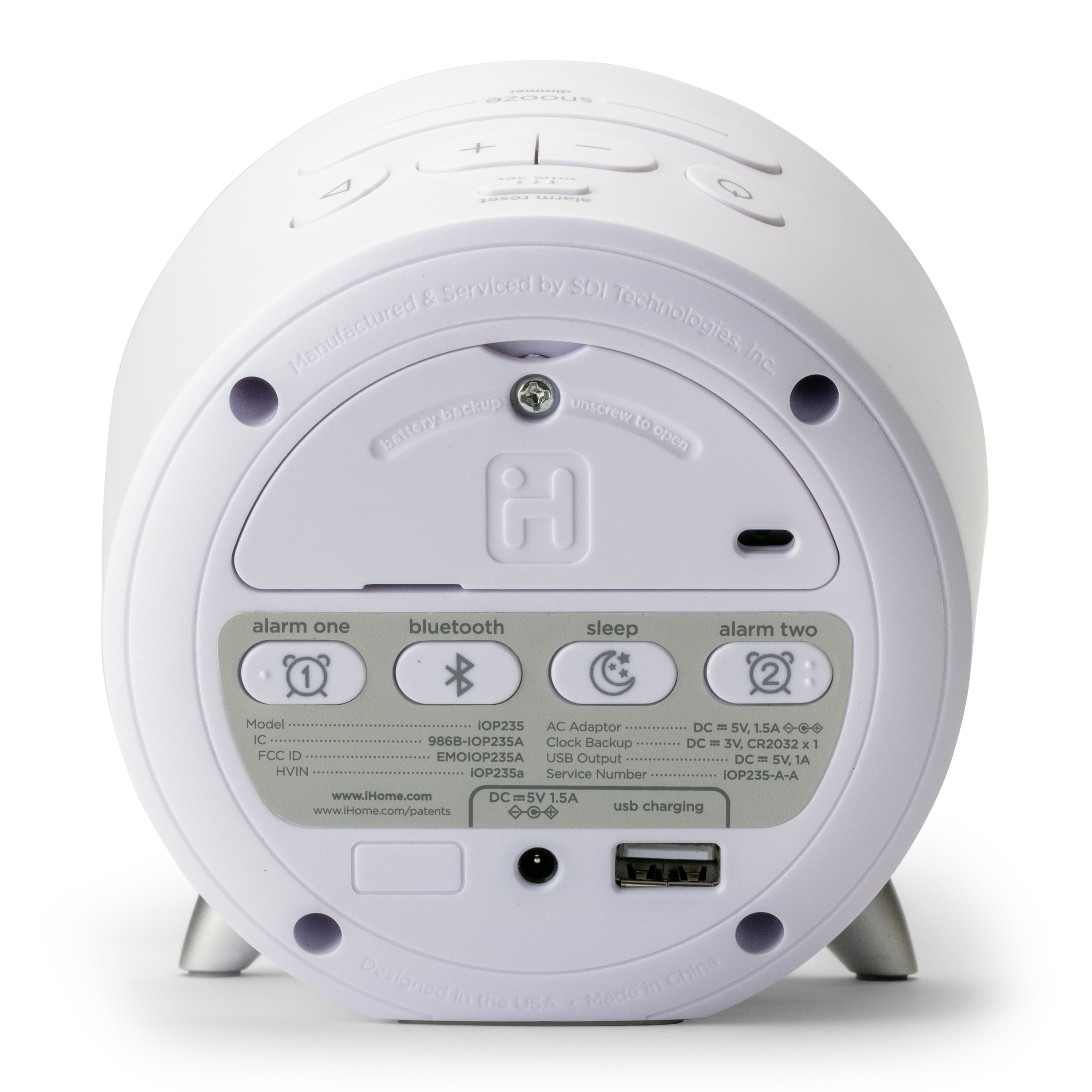 iHome Bluetooth Alarm Clock with 5W USB Charger