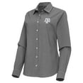 thumbnail image 2 of Women's Antigua Black Texas A&M Aggies Porter Woven Tri-Blend Long Sleeve Button-Up Shirt, 2 of 3