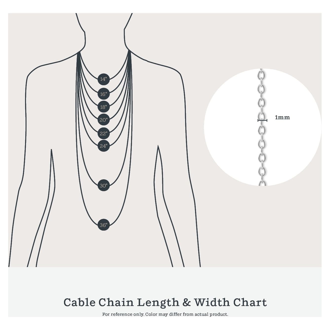 Kezef Silver Chain Necklace for Women, 925 Sterling Silver 1mm Cable Chain, 20 Inch, Spring-Ring Clasp, Made in Italy